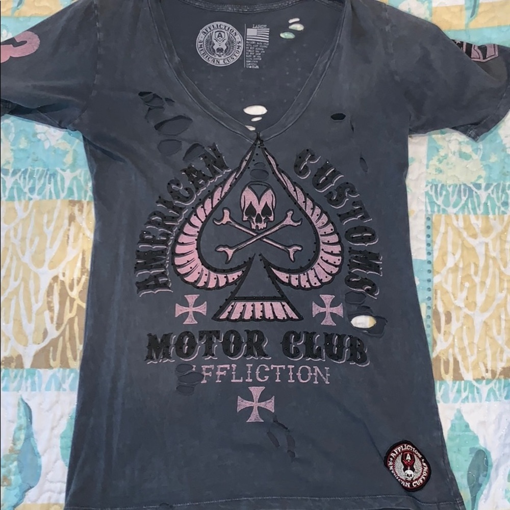 Women’s Distressed Studded Tee